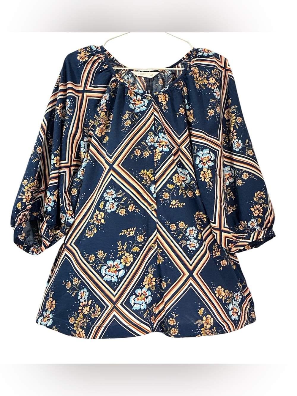 LC Lauren Conrad Navy boho blouse